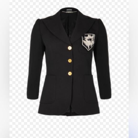 Alexander McQueen Black Blazer with Embroidered Crest size 40 - Picture 1 of 15